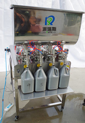 4 Flaschen-Füllmaschine der Kopf-SS304 halb automatische für Schmieröl-Auto-Lotion